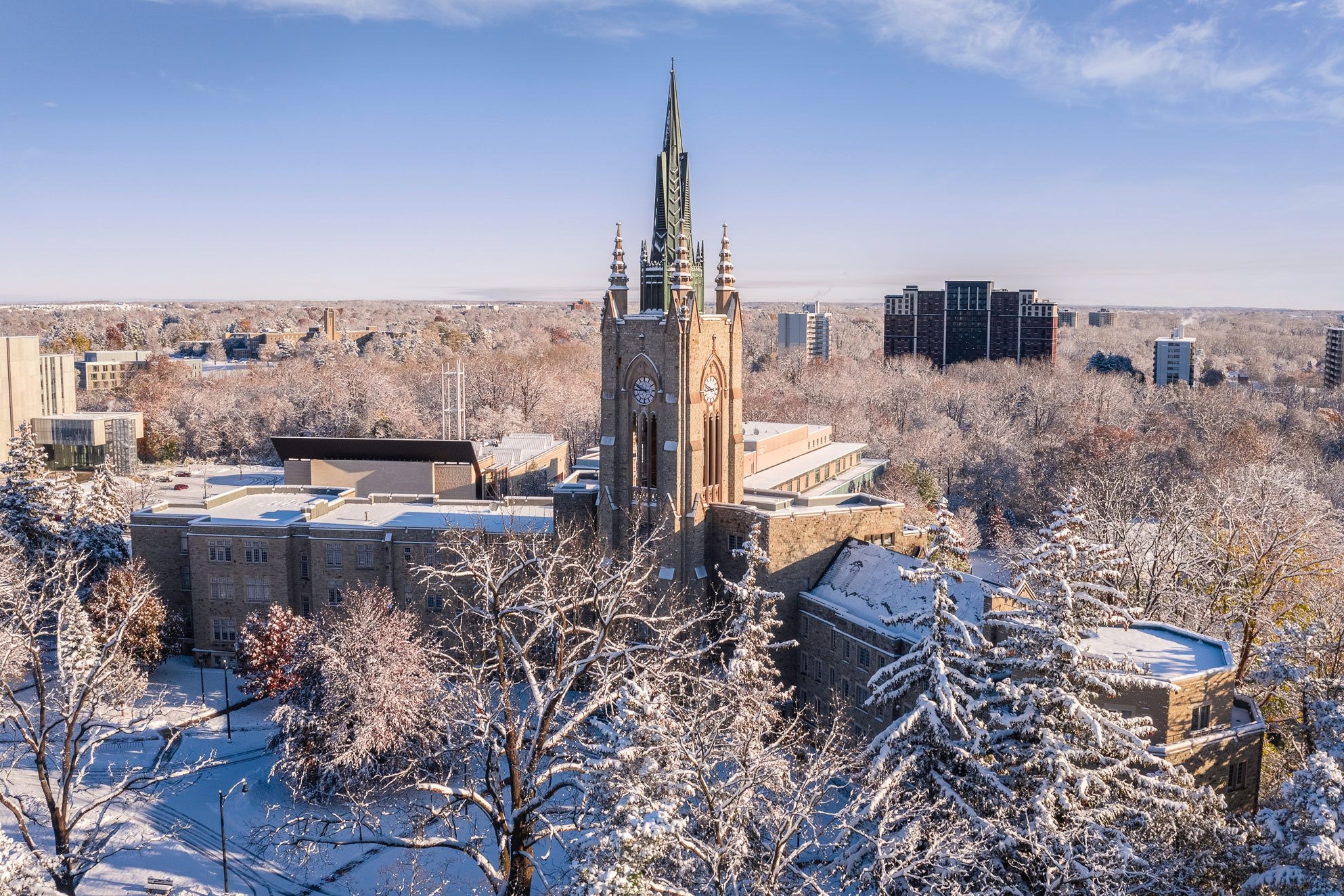 Middlesex College in the winter